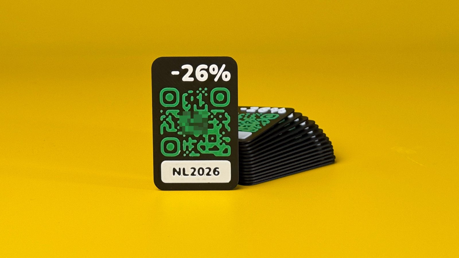 3D-печатные купоны с рельефным QR-кодом для онлайн-магазина вместо бумажных флаеров